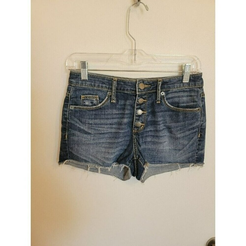 Universal Thread Distressed Size 2 Jean Shorts Button Fly Cowgirl Rockabilly Y2k